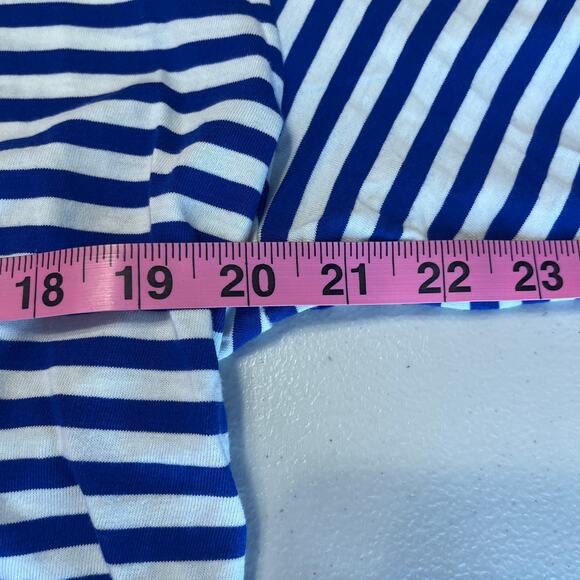 J Crew Navy Blue White Stripe Knit Long Sleeve Back Knot Twist Boat Neck Top XXL - Picture 8 of 9